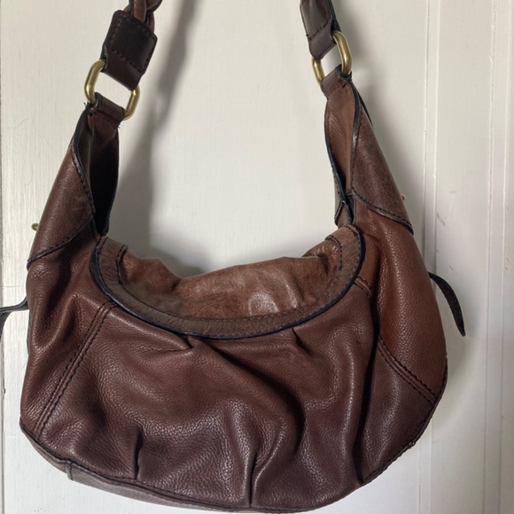 Fossil Y2K Fifty Four Slouchy Hobo Brown Leather Shoulder Bag - Picture 8 of 9